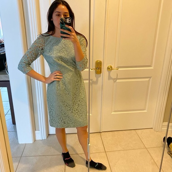 J. Crew Dresses & Skirts - Jcrew mint lace knee length dress